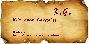 Kácsor Gergely névjegykártya